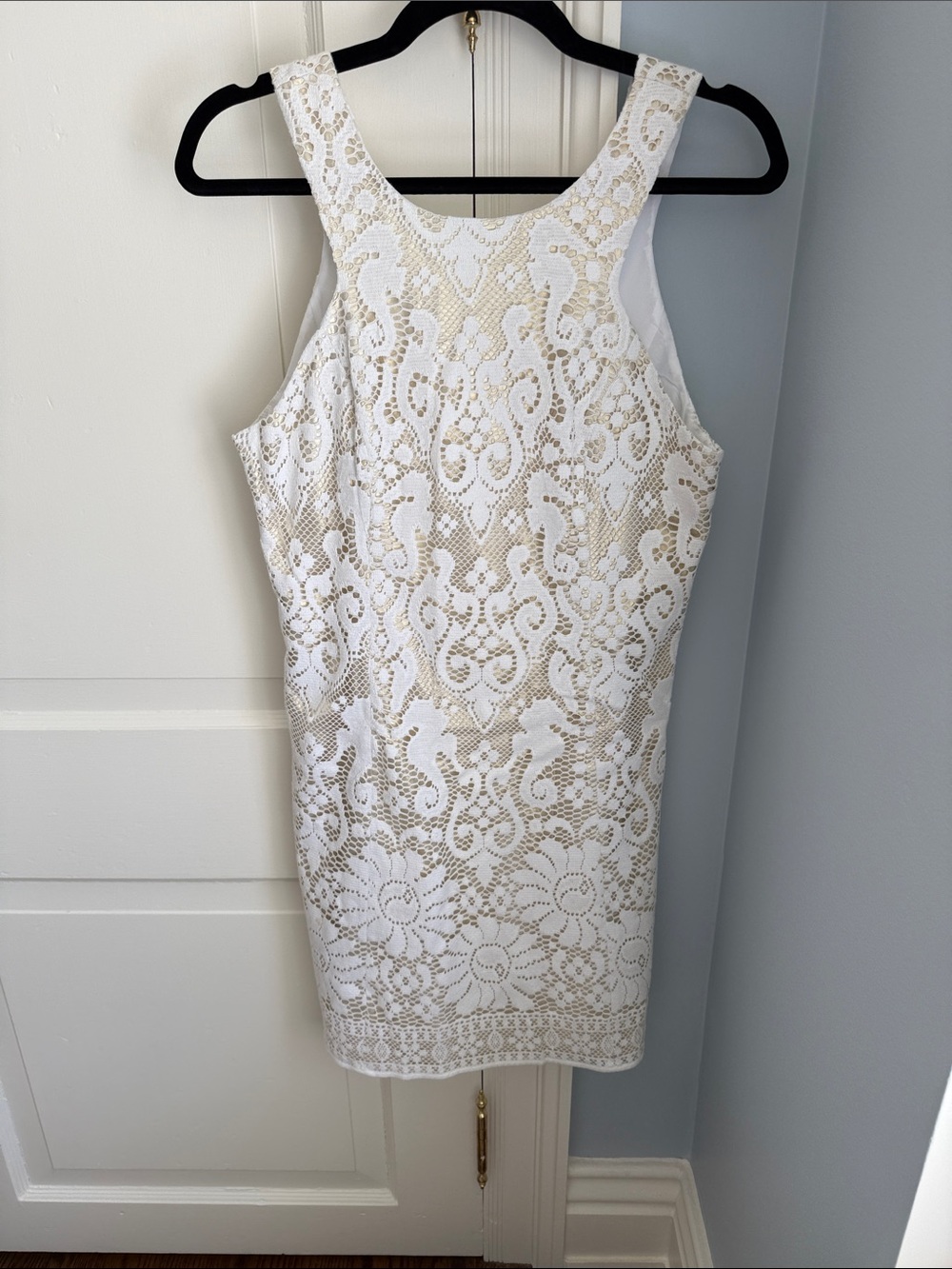 Lilly Pulitzer White & Cream Lace Sheath Dress